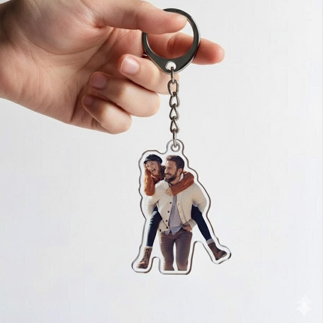 Custom Couple Photo Keychain, Personalized Picture Keychain, Custom ...
