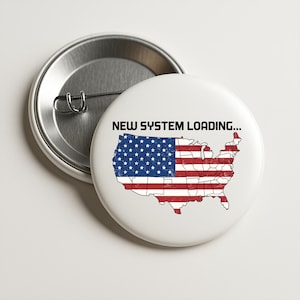 New System Loading Anti Trump Pin Button, Funny Political Protest Badge, Liberal Pin, Resist Trump Button, Democrat Gift, Vote Blue