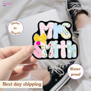 Custom Lace Teacher Name Sticker, Teacher Planner Stickers, Teacher Laptop Stickers, Water Bottle Sticker, Custom Teacher Name Sticker