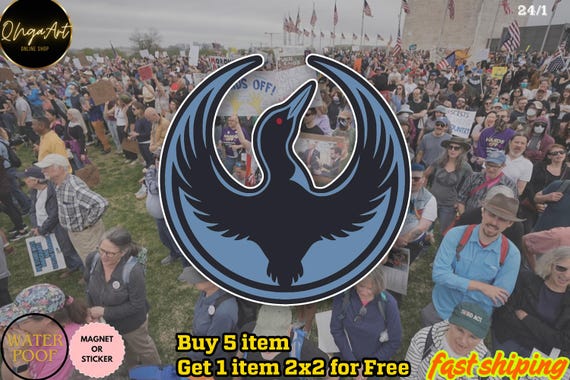 Minnesota Rebel Alliance Political Sticker/Car Magnet, MN State Bird Loon Protest & Resistance Sticker, Anti ICE Sticer