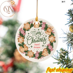 Gepersonaliseerde kerstornament, aangepaste naam kerstornament, aangepaste naamornamenten, familiekerstversieringen, kerstcadeau