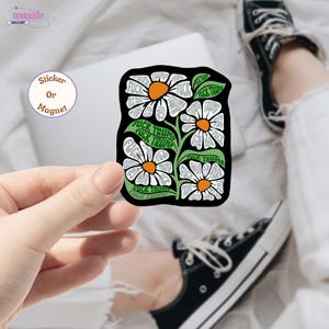 Subtle Anti Trump Fck Trump Sticker, Anti Trump Floral Stickers, Gift for Democrat, Fck Trump Progressive Liberal Flower, Not My President