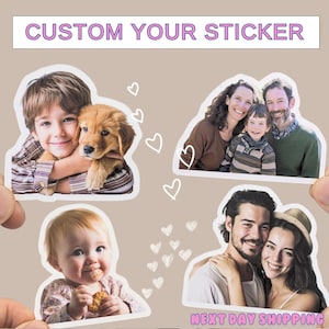 Custom Photo Sticker, Personalized Face Sticker, Die Cut Vinyl Waterproof, Personalized Gift, Portrait Sticker, Water Bottle Sticker Decal