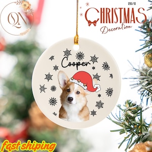 Personalized Pet Ornament, Custom Dog Christmas Ornament, Pet Ornament Using Photo, Cat Christmas Photo Ornament, Pet Portrait Name Gift