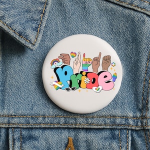 Pride Hand Sign LGBT Pin Button, LGBTQ+ Equality Badge, Anti-Hate Pride Accessory, Queer Rights Support Gift LGBTQ+ Support