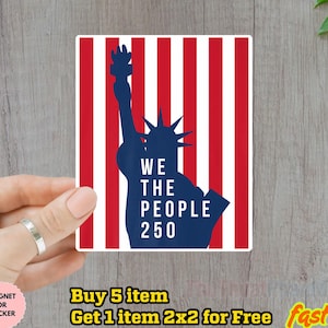 Pegatina/imán para coche de la estatua &quot;Nosotros, el pueblo 2025&quot;, pegatina anti-Trump, pegatina izquierdista, pegatina anti-Resistencia, pegatina anti-MAGA, calcomanía de vinilo