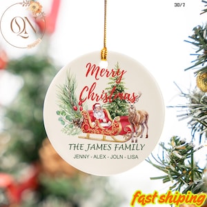 Family Christmas Boho Name Ornament - Personalized Ornament For Family - Custom First Christmas As A Family Keepsake - Family Christmas Gift