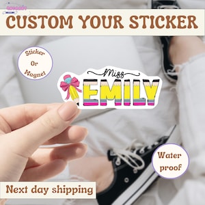 Personalisierter Bleistift-Muster-Stil Lehrer-Aufkleber, personalisierter Lehrer, benutzerdefinierte Lehrer Geschenk, benutzerdefinierter Lehrer, Lehrerbedarf Namen Aufkleber