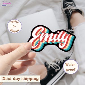 Custom Stickers Retro Name Decal Vintage 70s Personalized Gifts Waterproof Vinyl Stickers, laptop stickers, water bottle stickers