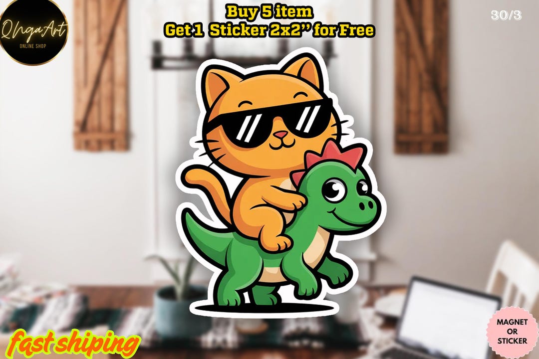 Fun Sticker Cat Leader Funny Cat Sticker/car Magnet, Vinyl Decal - Etsy