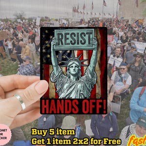 Resist Sticker/Car Magnet, Political Sticker, Anti Oligarchy, Anti Trump Sticker, Anti Trump Stuff, Hand off Sticker, FDT Sticker,Resistance