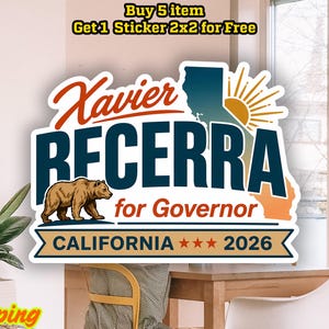 Sticker Xavier Becerra for Governor/Aimant pour voiture, sticker pour la campagne californienne, sticker pour les élections 2026
