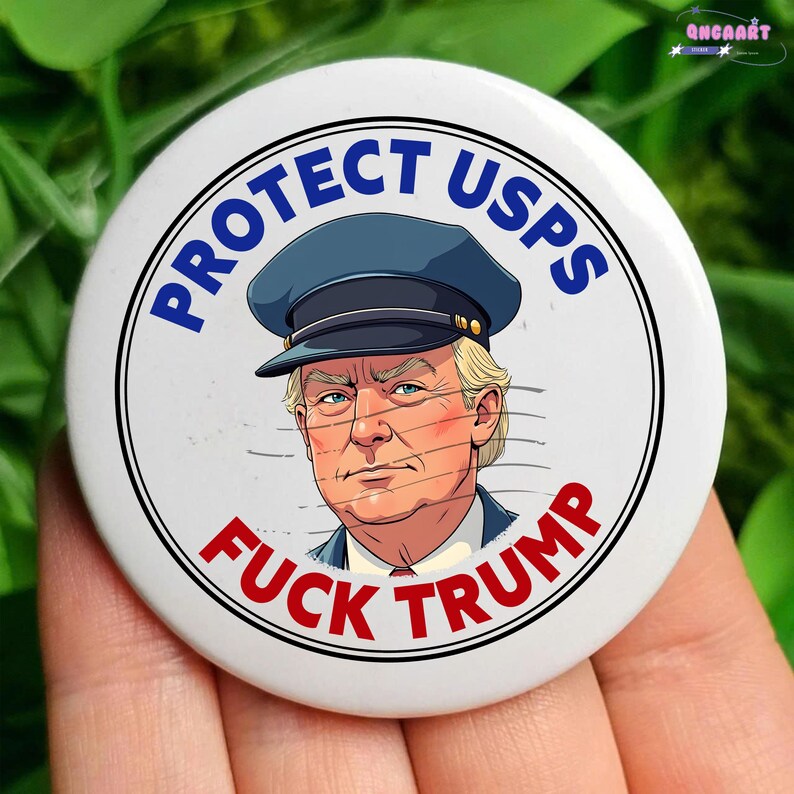 Protect USPS Fck Trump Anti Trump Pin Buttons in 3 Sizes, Fascism FDT ...