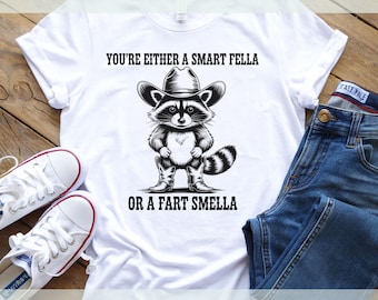 Retro Smart Fella Waschbär-Shirt | Lustiges Vintage 90er Jahre Waschbär T-Shirt