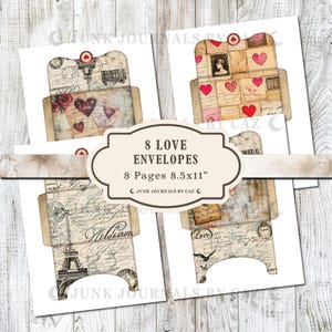 Vintage Envelopes for Junk Journals, Printable Paper Ephemera, Digital Download Stationery Kit, Craft Supplies