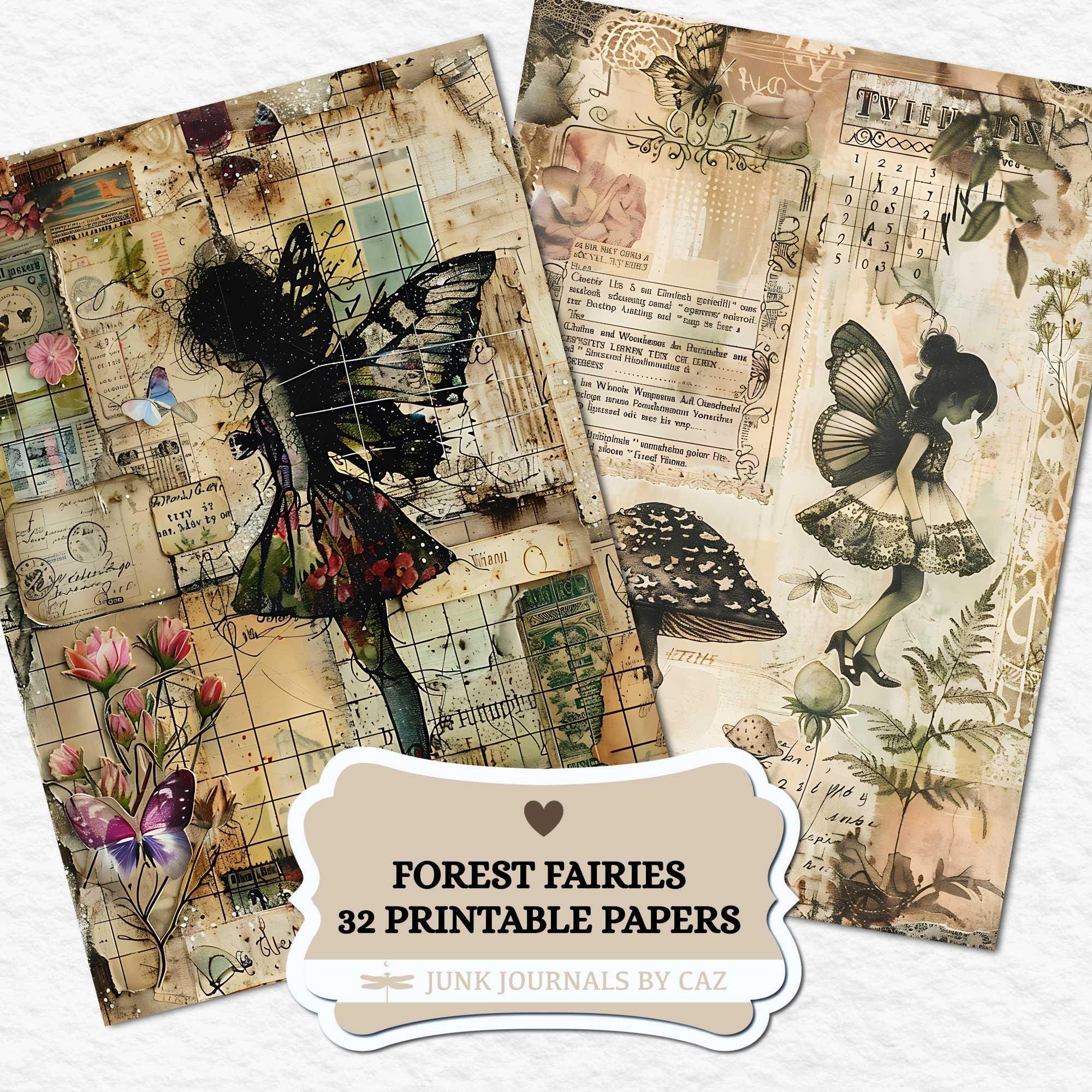 Fairy Pages Junk Journal Fantasy Collage Journal Kit Printable Pages - Etsy