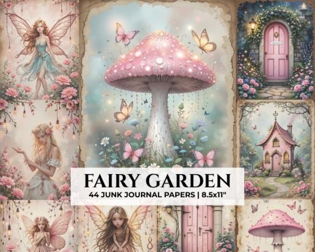 Fairy Forest Junk Journal Kit Fantasy Pages, Scrapbooking Paper Collage ...