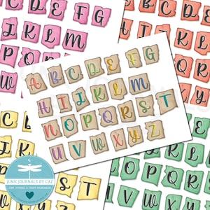 Alphabet Scrapbooking Labels: Junk Journal Printable (Digital Download)