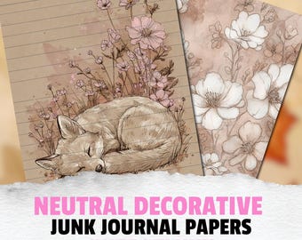 Whimsical Garden Junk Journal Pages: Cottagecore Ephemera (Digital Download
