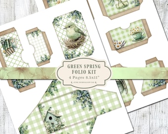 Spring Folio Junk Journal Kit: afdrukbare ephemera (digitale download)