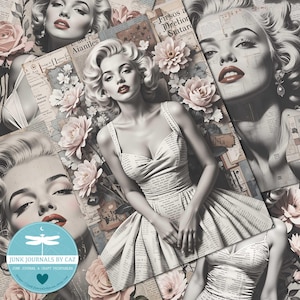 Marilyn Monroe Junk Journal Pages: Retro Printable Paper (Digital Download)