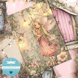 Fairy Garden Junk Journal Paper: Vintage Printable Pages (Digital Download)