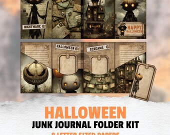 Halloween Junk Journal Kit: Spooky Ephemera, Printable Pages (Digital Download)