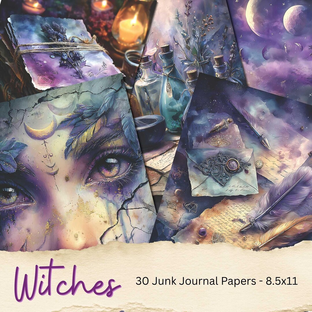 Witchcraft Junk Journal Pages Kit: Spell Book Ephemera (digital ...