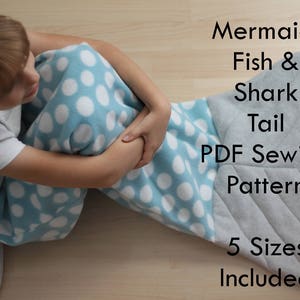 Mermaid Tail Shark Tail Fish Tail Whale Tail Blanket Cocoon Wrap - TAILS from the SEA Sewing Pattern PDF #302