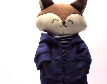 Gevulde Fox-pop met kleding pdf-naaipatroon - MVD #312 Fox and #341 Casual Clothing Collection