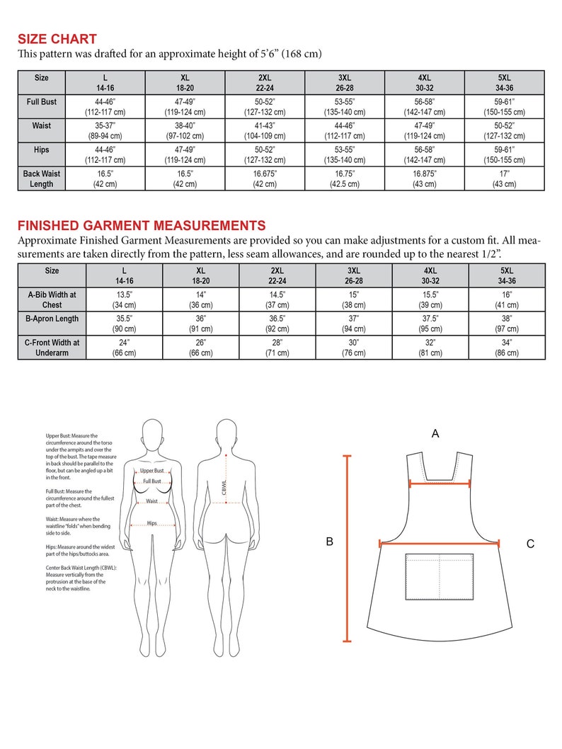 Japanese Apron Sewing Pattern PDF the BACK WRAP Curvy / Plus | Etsy