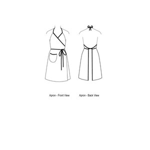 Beginner Sewing Pattern PDF Women's Apron Full and Half The URBAN WRAP small/med and plus size 111 image 2