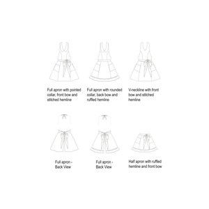 Apron Pattern PDF Women's Full and Half The COQUETTE Instant Download Sewing Pattern 104 Sizes XXSmall thru XLarge 0-20 image 2