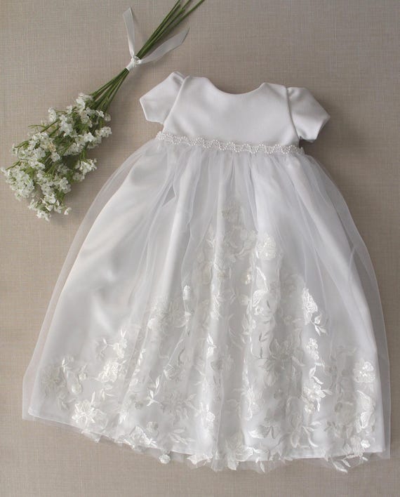 Baptism Blessing Christening Dress for Baby - #231 Faith Infant Dress - sizes Preemie thru 36 months