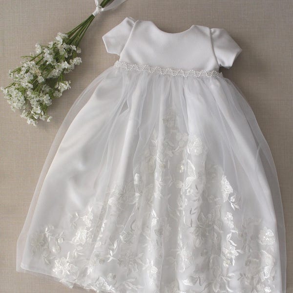 Baptism Blessing Christening Dress for Baby - #231 Faith Infant Dress - sizes Preemie thru 36 months