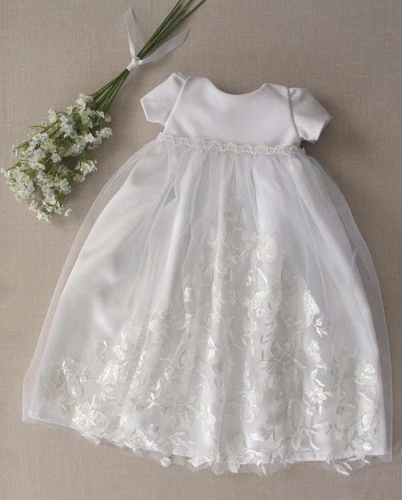 Taufkleid zur Taufe - #231 Faith Strampelanzug - Grössen Preemie bis 36 Monate Bild 1