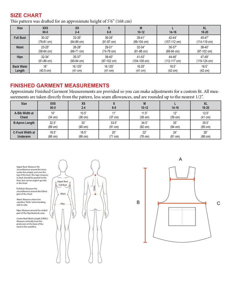 Crossback Apron Sewing Pattern PDF The BACK WRAP Instant Download Sewing Pattern 124 Sizes XXSmall thru XLarge 0-20 image 6