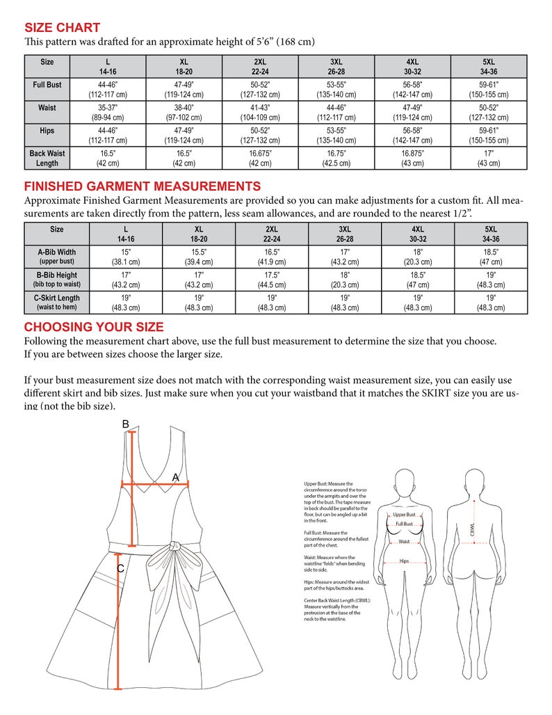 Plus Size Apron Sewing Pattern PDF Women's Full & Half Instant Download The COQUETTE Curvy/Plus 105 Sizes Large thru 5XLarge 16-36 image 7