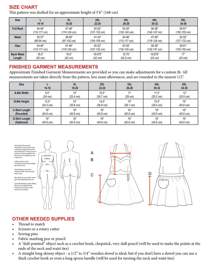 SUPER WONDER HERO Curvy Plus Size Woman's Apron Instant Download pdf Sewing Pattern 127 Sizes Large thru 5XLarge 16-36 image 6