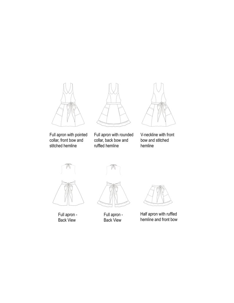 Plus Size Apron Sewing Pattern PDF Women's Full & Half Instant Download The COQUETTE Curvy/Plus 105 Sizes Large thru 5XLarge 16-36 image 2