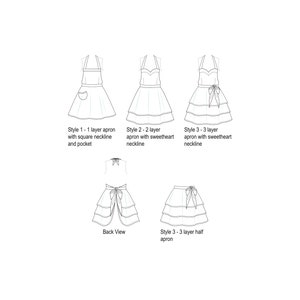 Apron Pattern PDF Women's Full and Half - The LUSCIOUS LAYERS - Instant Download Sewing Pattern #120 - Sizes XXSmall thru XLarge (0-20) image 2