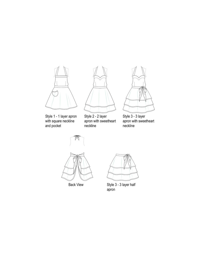 Apron Pattern PDF Women's Full and Half - The LUSCIOUS LAYERS - Instant Download Sewing Pattern #120 - Sizes XXSmall thru XLarge (0-20) image 2