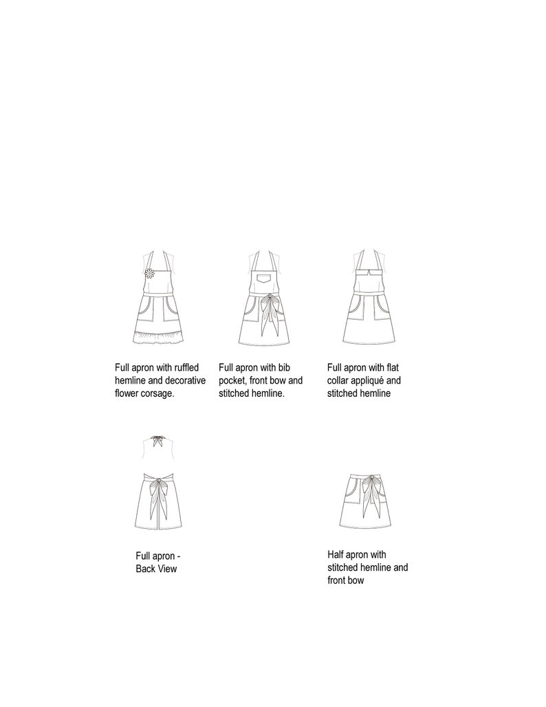 Apron PDF Pattern Women's Full and Half The CRAZY DAISY Instant Download Sewing Pattern 103 image 2