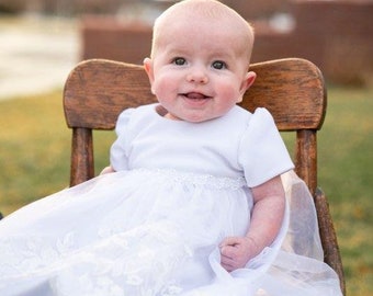 Baptism Blessing Christening Dress for Baby - #231 Faith Infant Dress - sizes Preemie thru 36 months