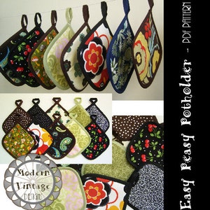 PDF Pattern and Tutorial - The EASY PEASY Potholder - Instant Download Sewing Pattern #114