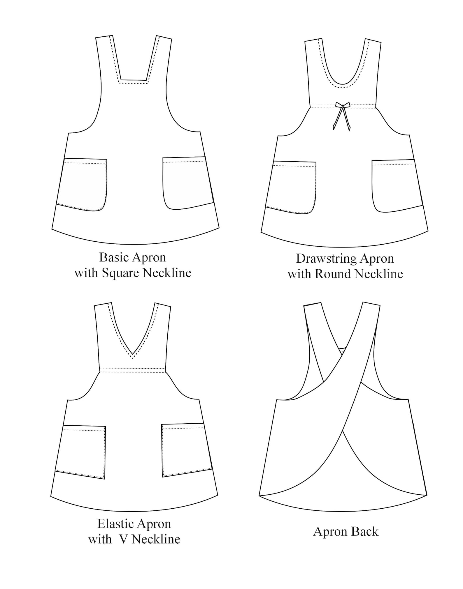 Japanese Apron Sewing Pattern PDF the BACK WRAP Child's Etsy