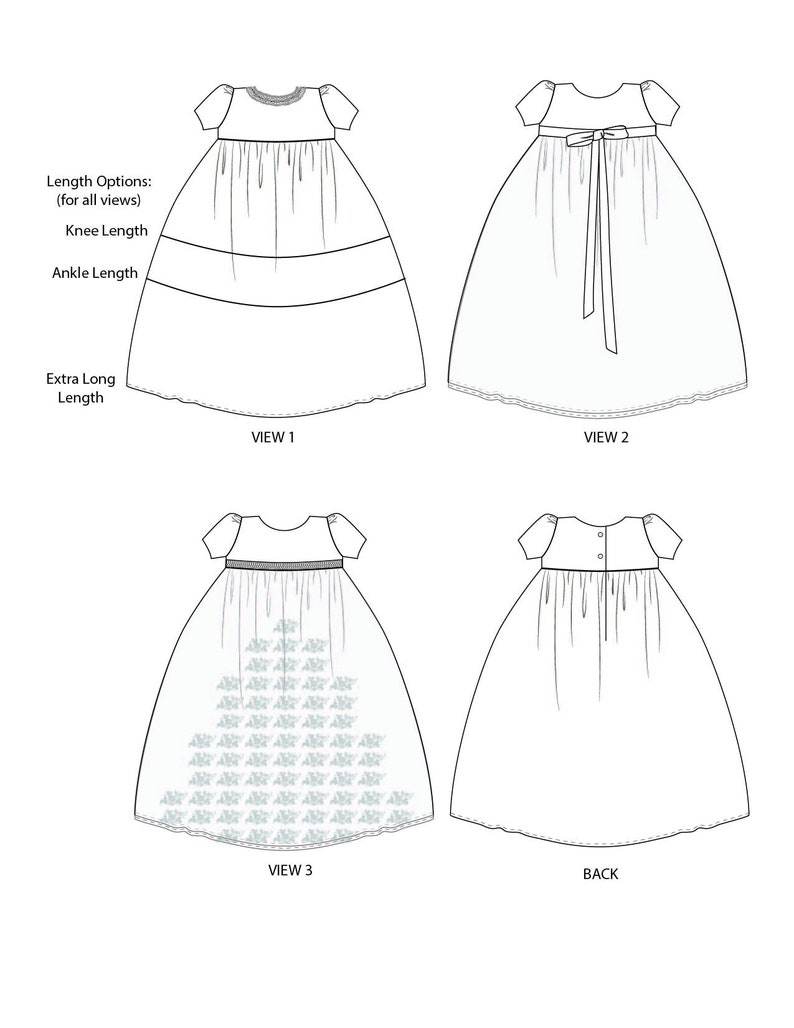 Baptism Blessing Christening Dress PDF Sewing Pattern for Baby - #231 Faith Infant Dress - sizes Preemie thru 36 months image 3