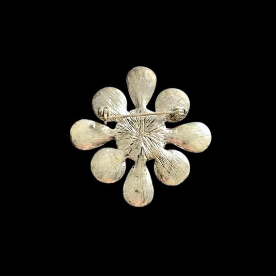 Multicolored Translucent Gemstones Floral Brooch … - image 4