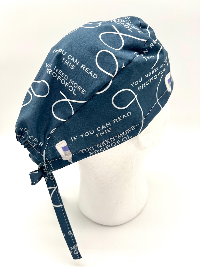 Anesthesia Scrub Cap: "Need More Propofol" Print, Satin Lining Option image 1