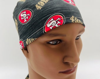 San Francisco 49ers Scrub cap, Surgery Scrub Cap, 49ers scrub cap, four styles and XL